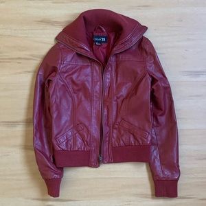 Burgundy leather jacket